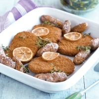 Baked Schnitzels with Lemon and Thyme Recipe
