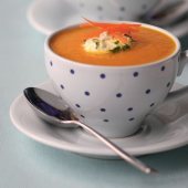 Ginger and Carrot Soup with Lemon Herb Cream Recipe: Recipe-IDEAS